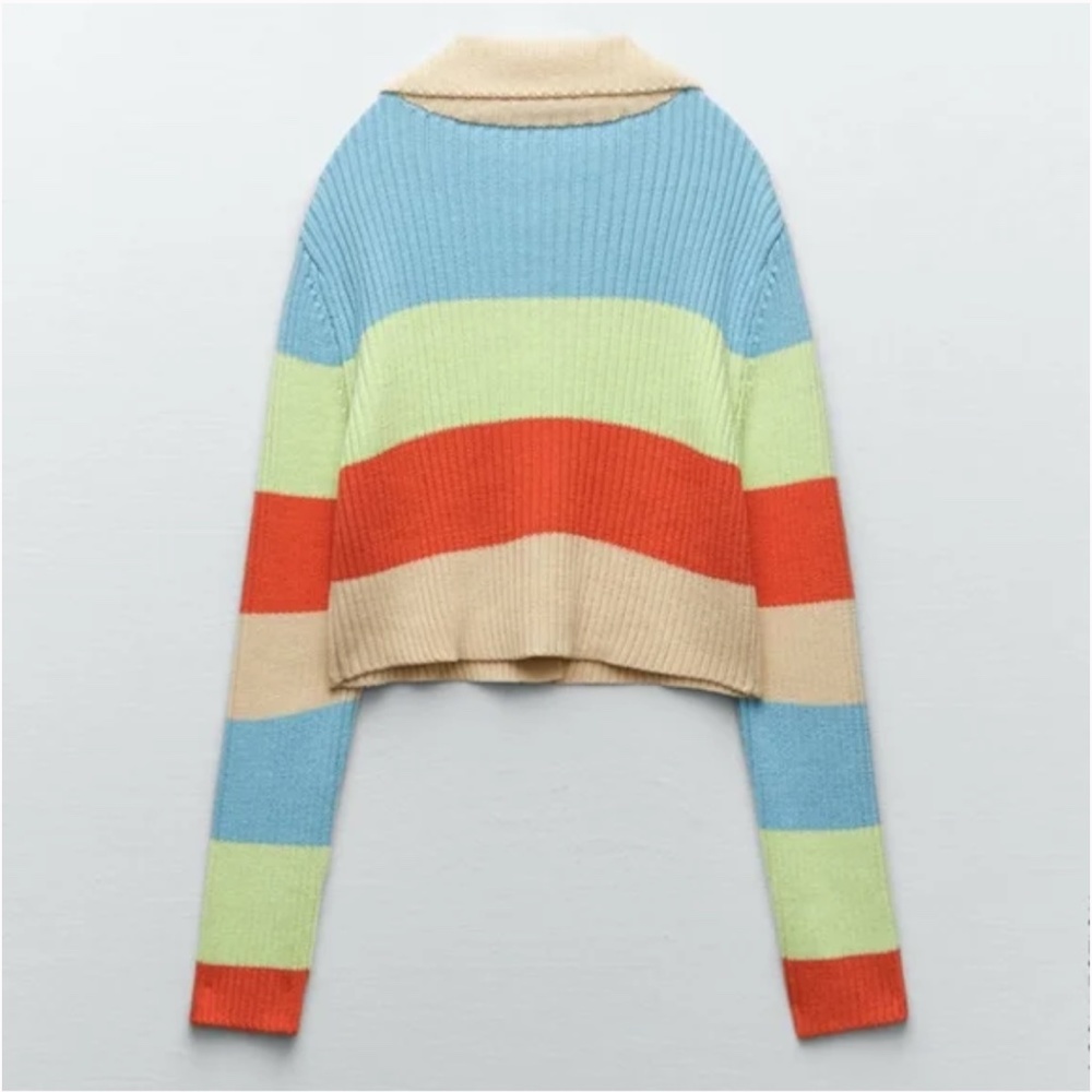 ZARA ribbed knit striped cardigan blogger insta favorite NWT - Picture 14 of 14
